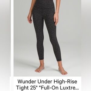 Lululemon wunder under high rise 25” leopard camo deep coal multi tight Leggings